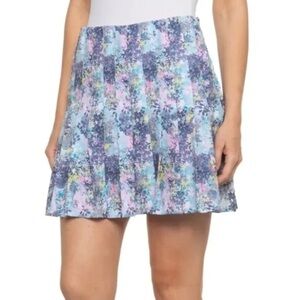 Tee Time Pleated Golf Skort Floral Size Medium Pull-On Style